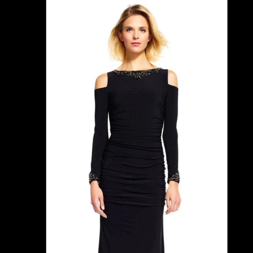 Elegant Black Cold Shoulder Dress